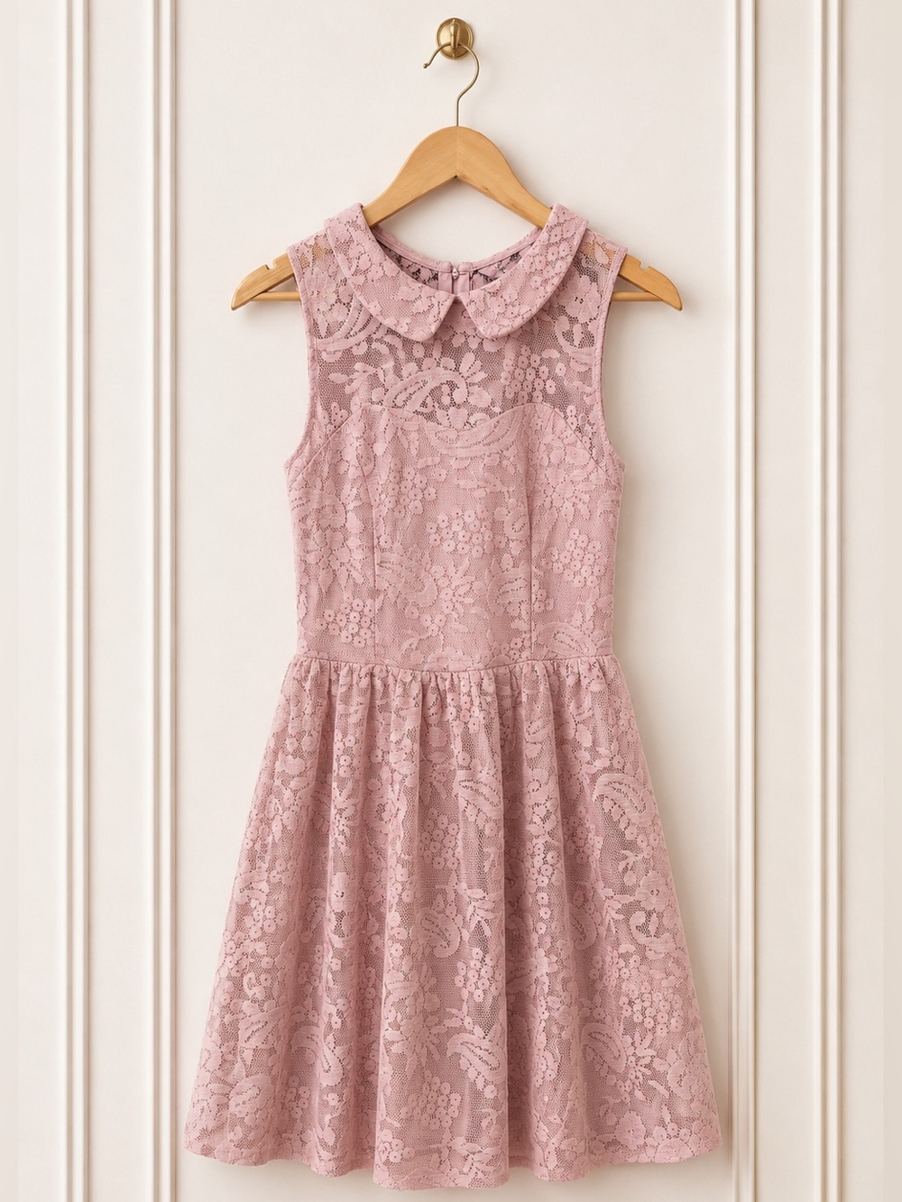 Xhilaration Pink Lace Peter Pan Collar Dress Size Small Fit & Flare Feminine